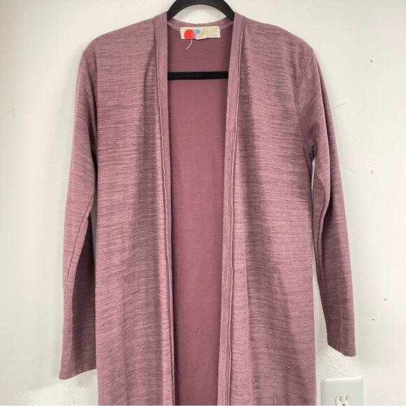 Free People Beach Dusty Mauve Long Line Cardigan Sweater Duster XS Oversized - Picture 11 of 11